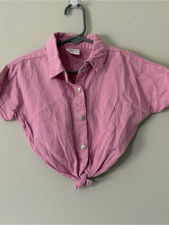 Zara Other - Zara Pink Tie Front Short Sleeve Button-Up Top Size 12-18 Months